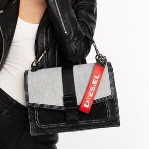 Diesel “Miss Match” Crossbody – Grey-Blue Denim / Leather NWT